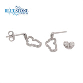 Small 14KWG Lake Tahoe Outline Diamond Earrings
